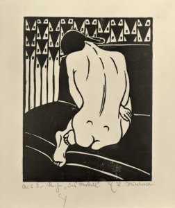 Ato de encolhimento, visto de trás de Ernst Ludwig Kirchner