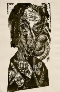 Cabeça do doente - auto-retrato de Ernst Ludwig Kirchner