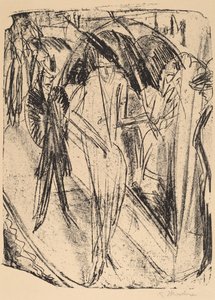 Senhora na chuva de Ernst Ludwig Kirchner