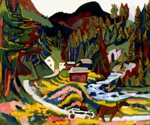 Paisagem na primavera, Sertig, 1924-25 de Ernst Ludwig Kirchner