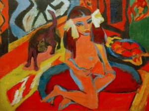 Menina com gato, Fränzi de Ernst Ludwig Kirchner