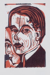Cabeça masculina (auto-retrato). 1926 de Ernst Ludwig Kirchner