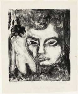 Cabeça de homem com nu de Ernst Ludwig Kirchner