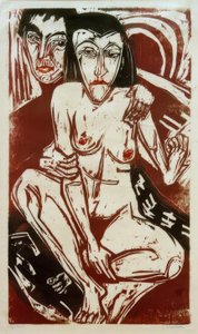 Melancolia (auto-retrato com Erna) de Ernst Ludwig Kirchner