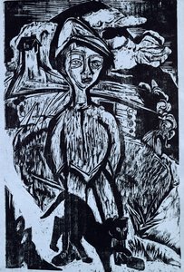 Rapaz da montanha em Storm, 1921 de Ernst Ludwig Kirchner