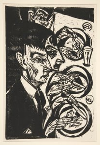 Nervoese beim Diner (Nervous People at Dinner) de Ernst Ludwig Kirchner