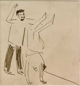 Sem título (Homem com garota no pino) de Ernst Ludwig Kirchner