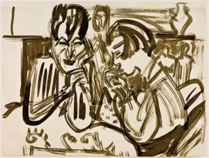 Casal à mesa de Ernst Ludwig Kirchner