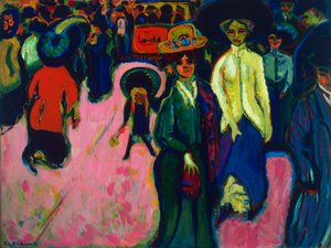 Street, Dresden (Alemanha). Pintura de Ernst Ludwig Kirchner (1880-1938), óleo sobre tela de Ernst Ludwig Kirchner