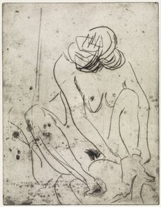 Menina a secar-se/Duas mulheres a tomar banho de Ernst Ludwig Kirchner
