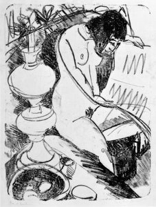 Ato de leitura sentado de Ernst Ludwig Kirchner