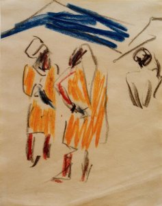 Esboço de dois marroquinos de Ernst Ludwig Kirchner
