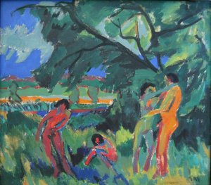 Jogando pessoas nuas de Ernst Ludwig Kirchner