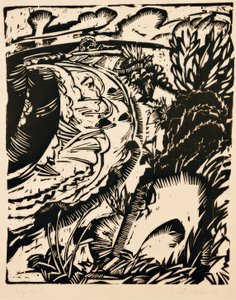 Penhasco com baía redonda de Ernst Ludwig Kirchner