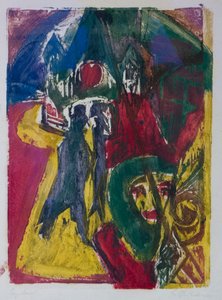 Rua com Cocotte, Berlin Street Scene, 1915-1916. de Ernst Ludwig Kirchner
