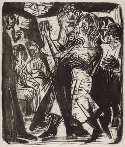 Casal de camponeses a dançar. 1920 de Ernst Ludwig Kirchner