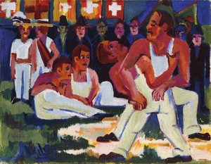 Lutador; Campainha, 1923 de Ernst Ludwig Kirchner
