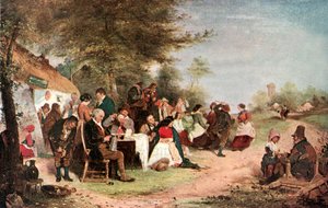 Uma festa irlandesa (litografia a cores)