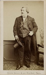 Retrato do compositor Gioachino Antonio Rossini 1792-1868, início da década de 1860. de Erwin Hanfstaengl