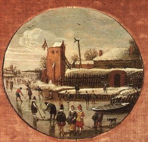 Paisagem de Inverno com Skaters (painel)