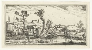 Fazenda em um canal perto de Haarlem Paisagens (título da série)