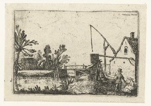 Fazenda por um canal Pequenas paisagens (título da série) de Esaias van de Velde