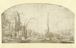 Cristo pregando de um barco de Esaias van de Velde