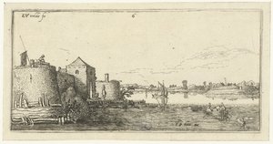 Forte com defesas de Tholen no Scheldt Paisagens (título da série) de Esaias van de Velde