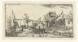 Paisagem com uma cervejaria Paisagens (título da série) de Esaias van de Velde