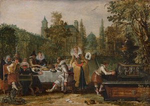 Merry Company em um parque, 1614