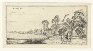 Caminhantes numa estrada perto de Hillegom
Paisagens (título da série) de Esaias van de Velde