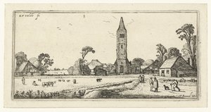 Caminhantes numa estrada perto de Spaarnwoude
Paisagens (título da série)