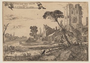 Dois monges num caminho de Esaias van den Velde I