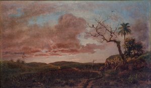 A cruz na estrada (óleo sobre tela) de Esteban Chartrand