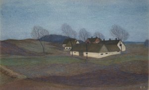Uma quinta da Zelândia (pastel) de Ester Almqvist