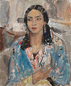 O casaco azul (óleo sobre tela) de Ethel Walker