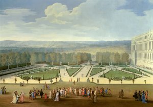 Promenade de Louis XIV (1638-1715) em vista da parte norte dos jardins de Versalhes Pintura de Etienne Allegrain (1644-1736) 1688 aproximadamente Sol. 2,3x2,9 m