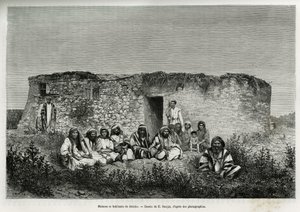 Casas e habitantes de Jericó (Cisjordânia). Gravura de E.Ronjat, para ilustrar a história da Síria hoje, de M.Lortet, reitor da Faculdade de Medicina de Lyon, encarregado de uma missão científica pelo Ministério da Educação Pública, publicada no Tour de Etienne Antoine Eugene Ronjat
