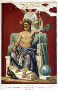 Júpiter (Zeus) coroado por Vitória - de acordo com um afresco de Pompeia criado por Nicolini.