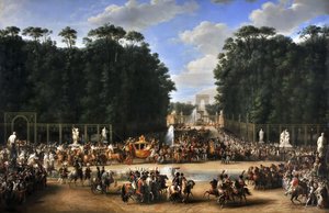 A procissão do casamento de Napoleão I e Marie-Louise atravessando o Jardin des Tuileries em 2 de abril