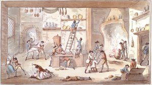 Saqueando uma fazenda durante o período da Revolução Francesa (wc no papel)