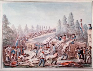 Transporte de cadáveres durante a Revolução (Aguarela, cerca de 1790)