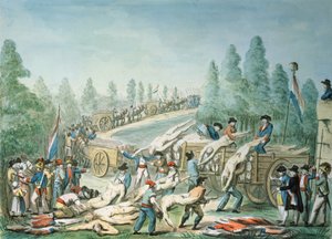 Transportando Cadáveres durante a Revolução, c.1790 (caneta e tinta sobre papel)