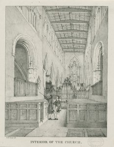 Interior da Igreja de Tamworth: litografia, nd [1796-1865]