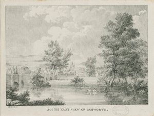 Tamworth - Vista distante do sul: litografia, nd [1796-1865]
