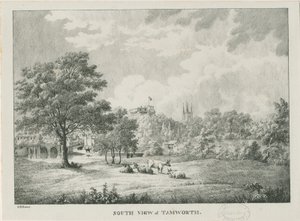 Tamworth - Vista distante do sul: litografada, nd [1796-1865]