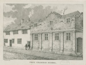 Tamworth - Almshouses de Guy: desenho em sépia, 1838