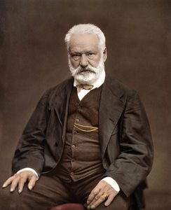 Retrato de Victor Hugo (1802-1885), escritor e poeta francês, Colorização numa fotografia de Etienne Carjat (1828-1906) - Victor Hugo (1802-1885). Escritor e poeta inglês. ca. 1870. Fotografia colorida.