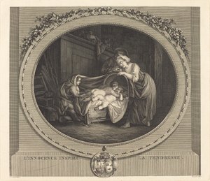 A inocência inspira ternura de Etienne Claude Voysard after Jean Honoré Fragonard