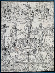 Alegoria da religião. Desenho de Etienne Delaune (1518-1583/95) Paris do século XVI, Museu do Louvre